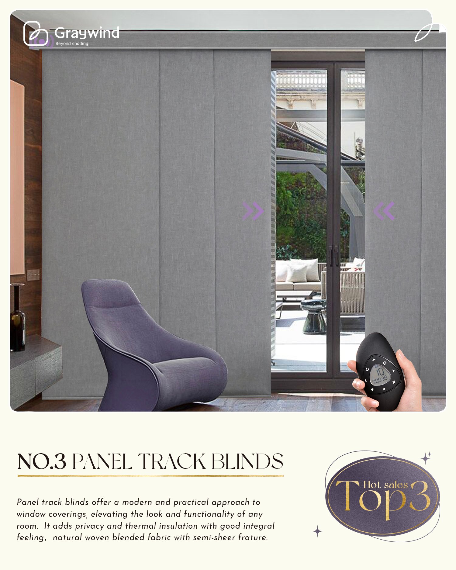NO. 3 Panel track blinds